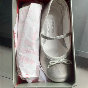 Nordstrom ballet shoes silver size 10m girls